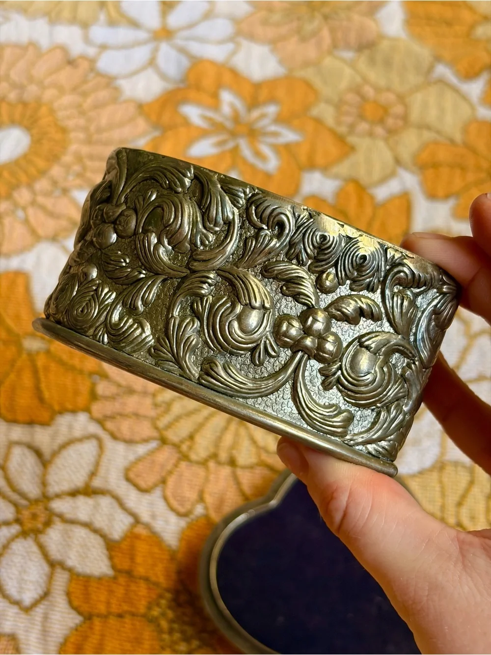 🧿✨ Vintage 1980s Silver Heart Trinket Box ✨🧿